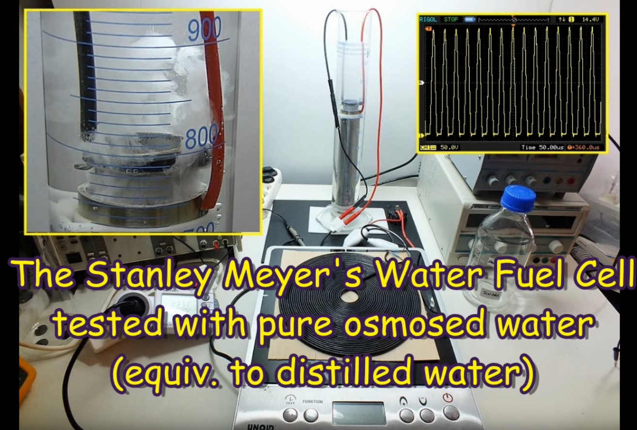 The Water Fuel Cell (WFC) tested with PURE OSMOSED (distilled equiv.) WATER