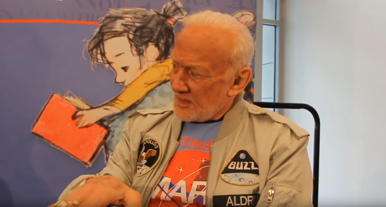 Buzz Aldrin Tells Apollo Moon Landing Truth to a Child